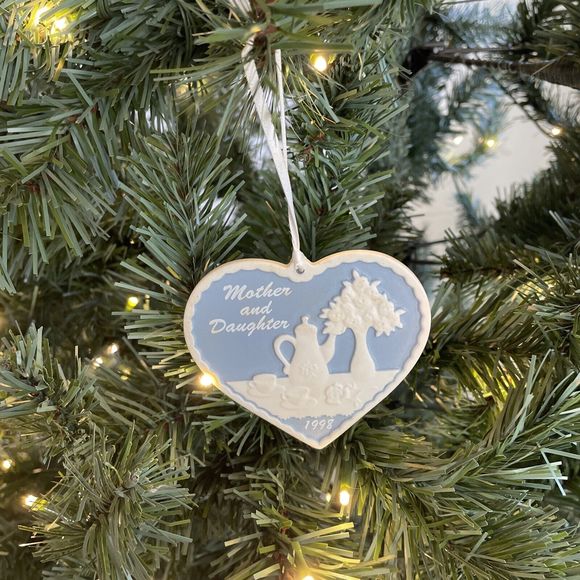 Vintage Blue 1998 Hallmark Christmas Ornament Mother And‎ Daughter - Picture 2 of 3